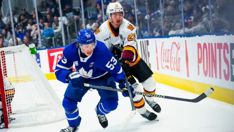 Easton Cowan scores, Marlies take 3-0 lead on Wolves in Calder Cup Finals