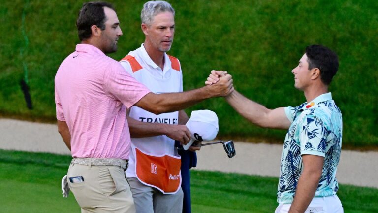Scheffler makes clutch putt to force Monday playoff against Hovland in Travelers Championship