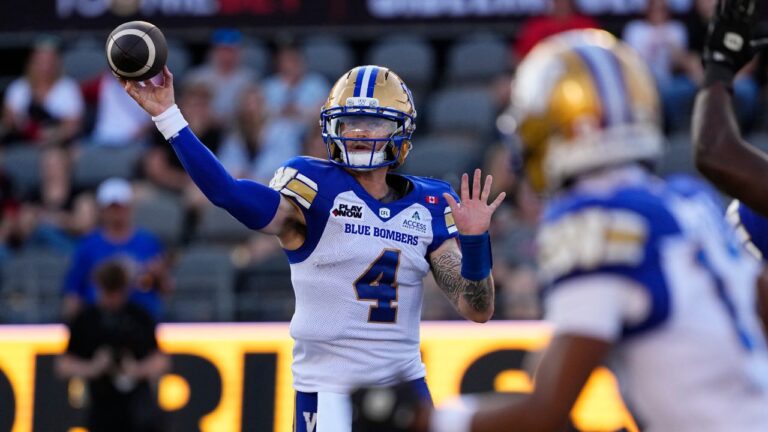 Blue Bombers to start Dru Brown at QB vs. Stampeders, Collaros remains out