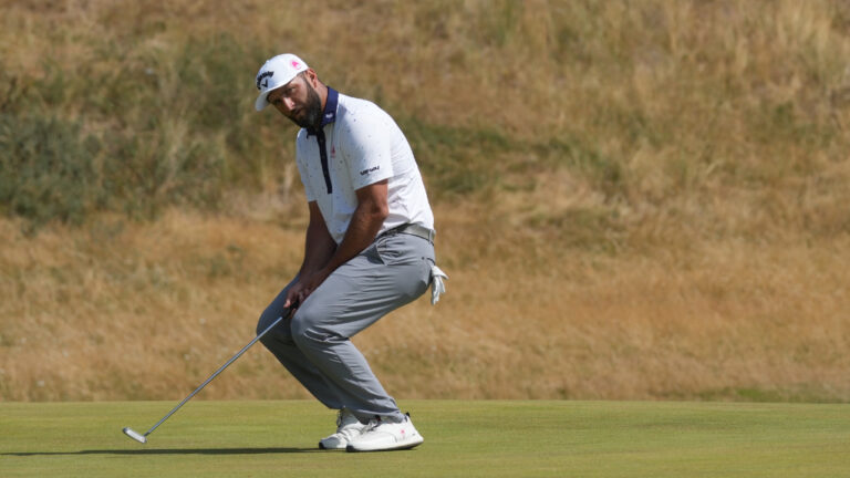 Club-throwing Jon Rahm gets conduct warning at Open Championship