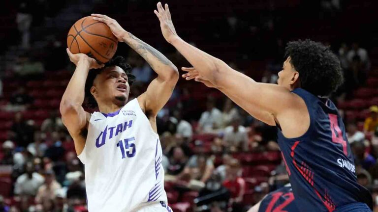 Jazz guard Trey Alexander stretchered off in NBA Summer League game