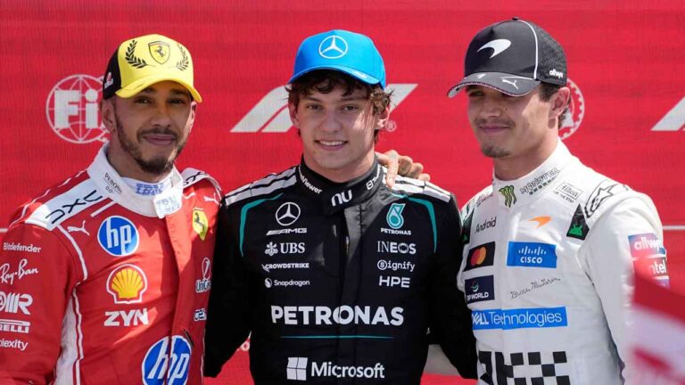 Kimi Antonelli beats Lewis Hamilton in sprint race at F1’s British Grand Prix