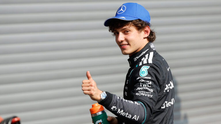 Mercedes driver Kimi Antonelli qualifies on pole for F1’s Belgian Grand Prix