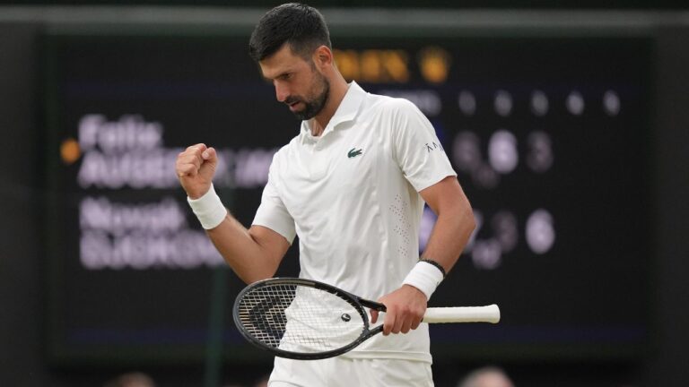 Novak Djokovic beats Felix Auger-Aliassime in Wimbledon quarterfinals