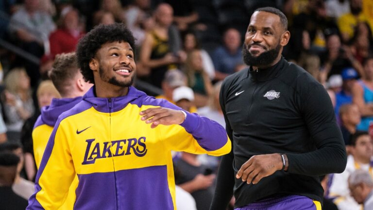 Report: No plan for Bronny James to join dad on 76ers